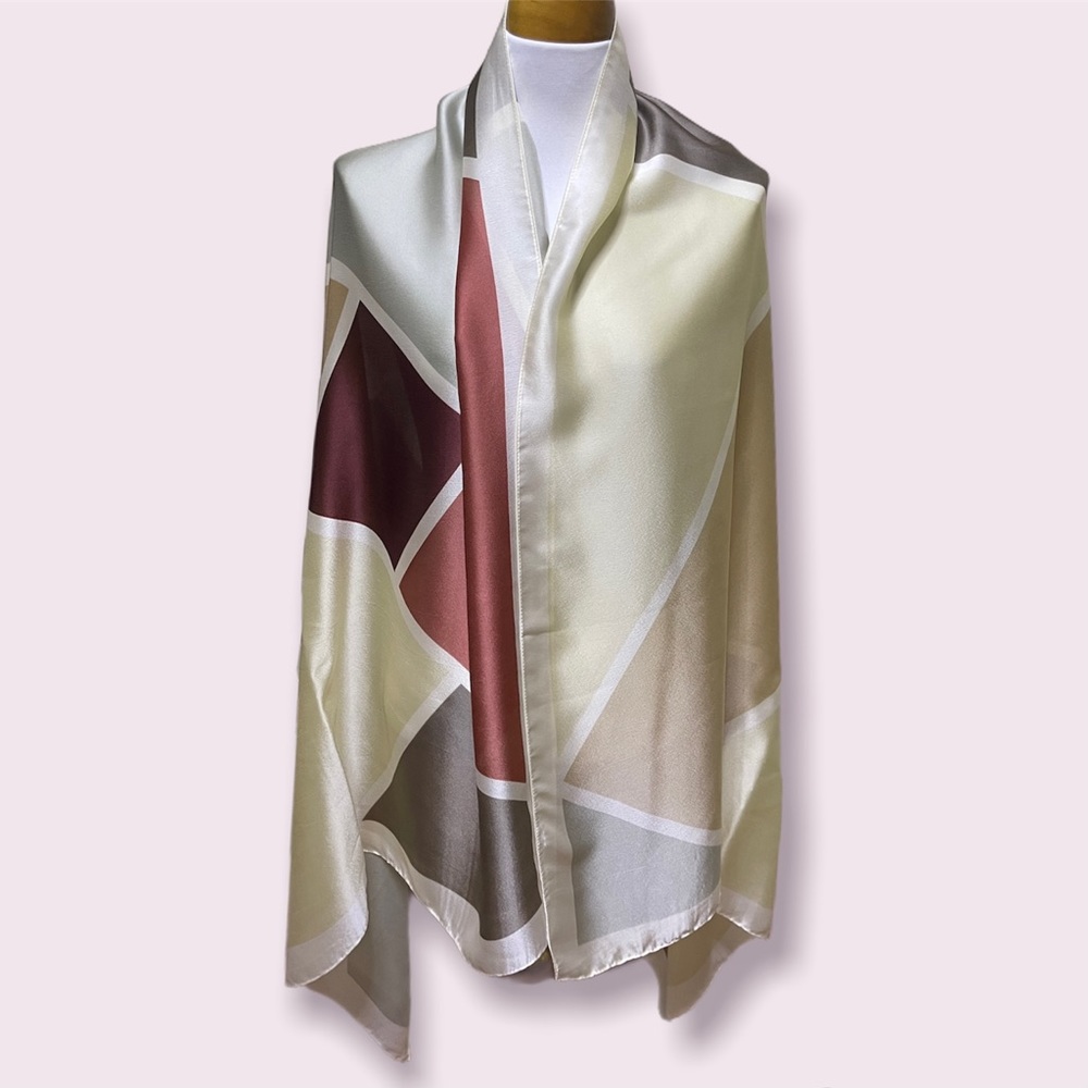 NEW Silk like Color Block Scarf / Wrap